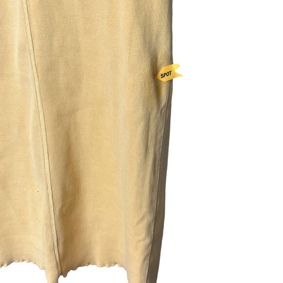 Tularosa Butter Yellow Ribbed Midi Tank Dress SMALL Bodycon Cotton Revolve $168 - Picture 8 of 9
